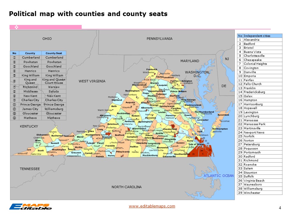 Students studying a printed list of Virginia jurisdictions in class