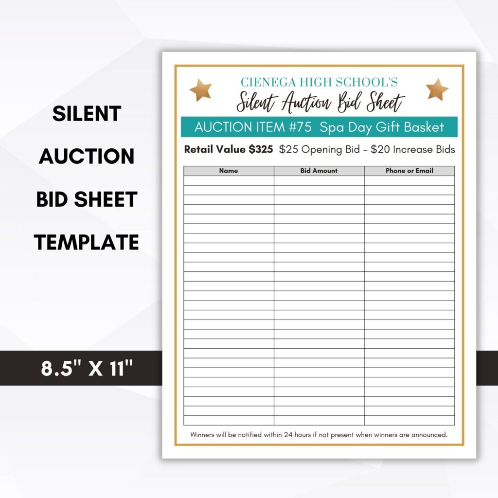 Volunteer collecting completed bid sheets from auction tables